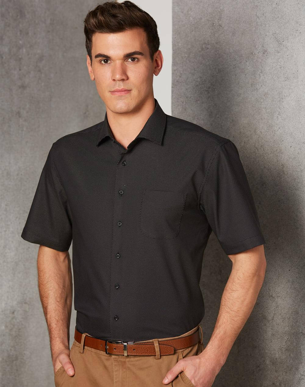 M7400S Ascot Men's Short Sleeve Stretch Shirt