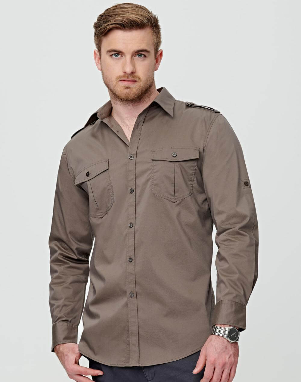 M7912 Men's Long Sleeve Military Shirt