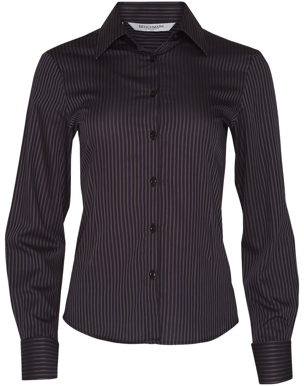 M8132 Women's Dobby Stripe Long Sleeve Shirt