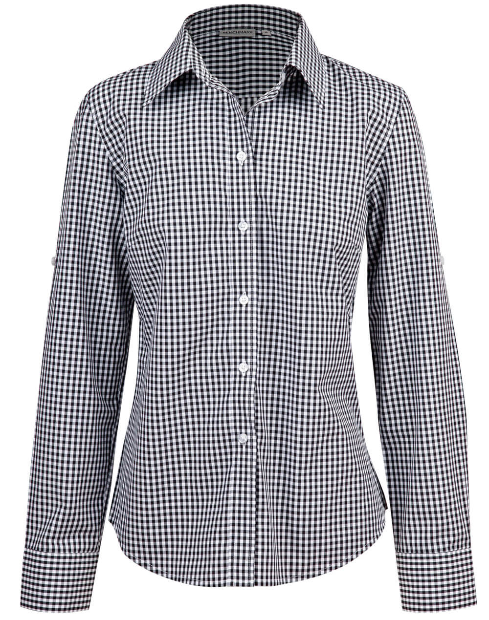 M8300L Ladies’ Gingham Check Long Sleeve Shirt