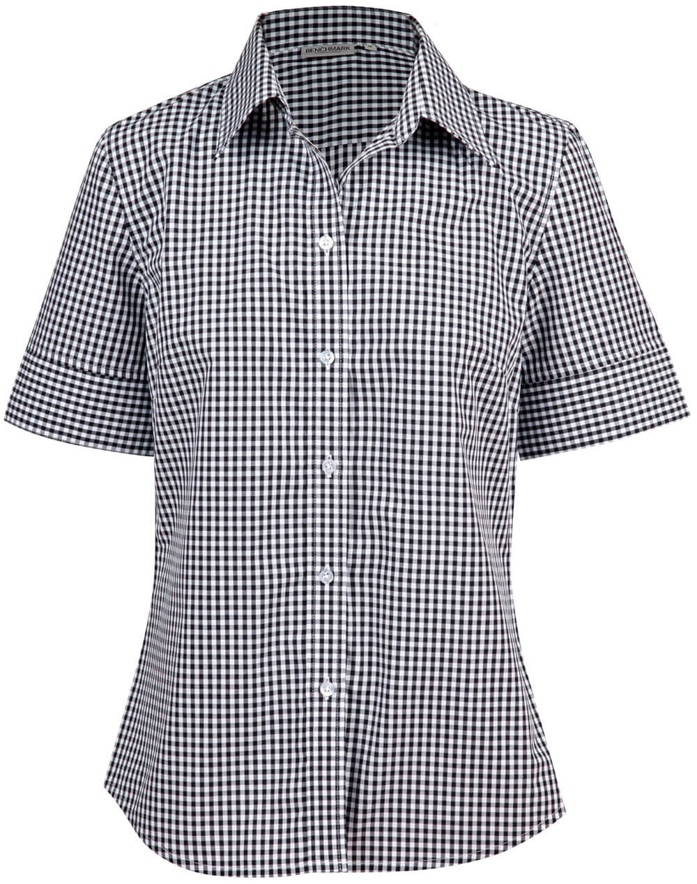 M8300S Ladies’ Gingham Check Short Sleeve Shirt