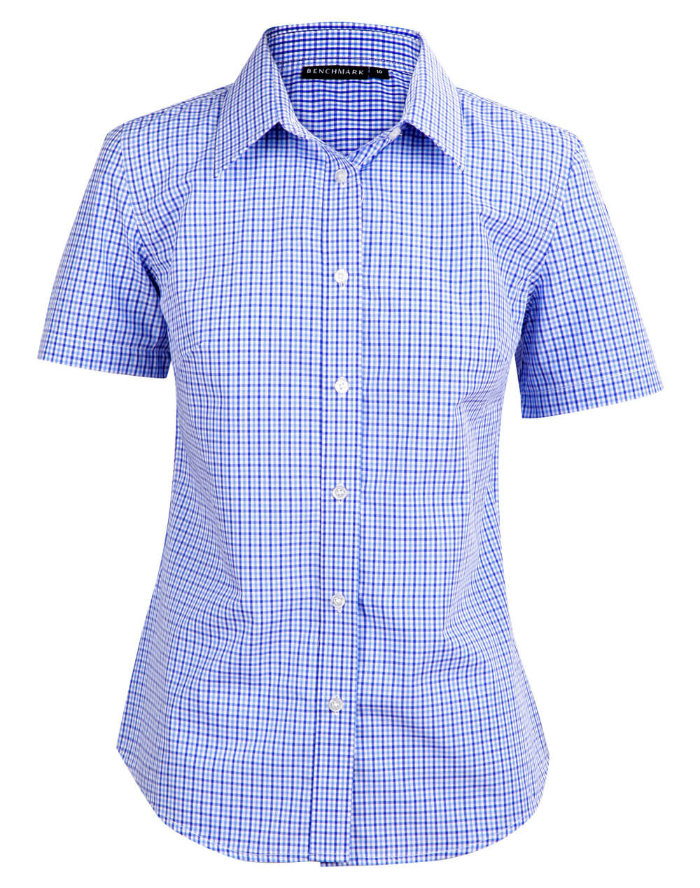 M8320S Ladies’ Multi_Tone Check Short Sleeve Shirt