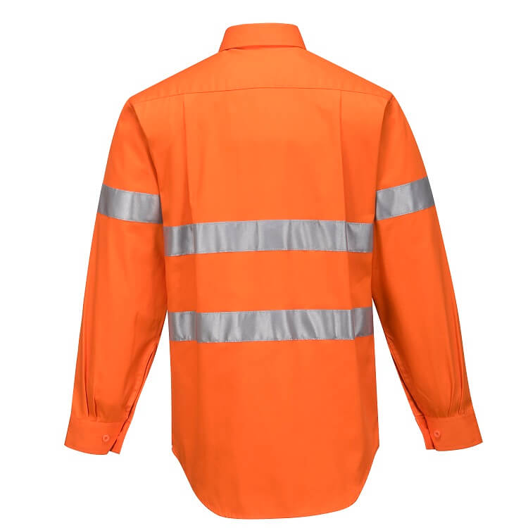 MA191 Hi-Vis Regular Weight Long Sleeve Shirt with Tape - dixiesworkwear