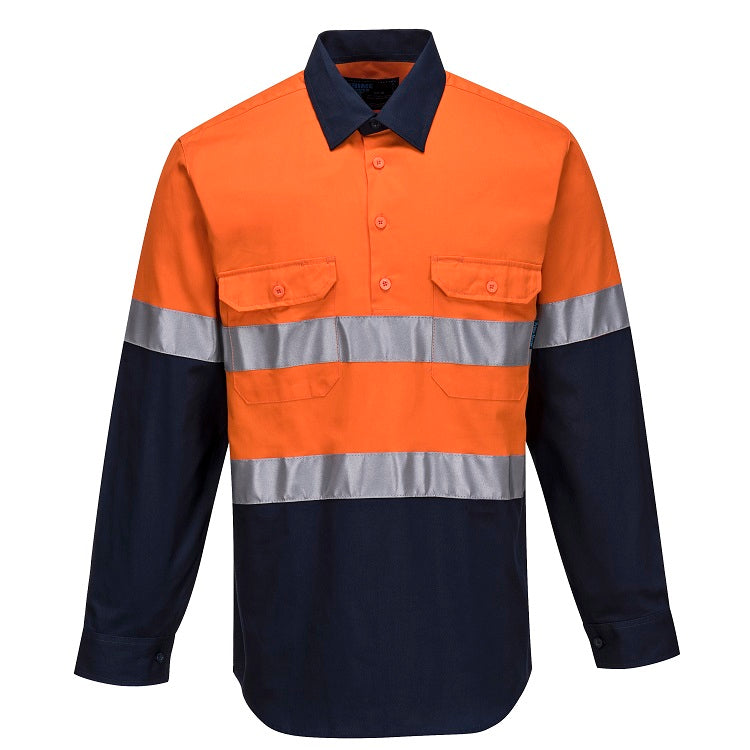 MC101 Regular Weight Taped Closed Front Shirt - dixiesworkwear