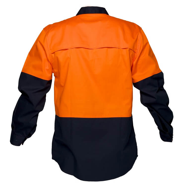 MC801 Hi-Vis Lightweight Long Sleeve Closed Front Shirt - dixiesworkwear