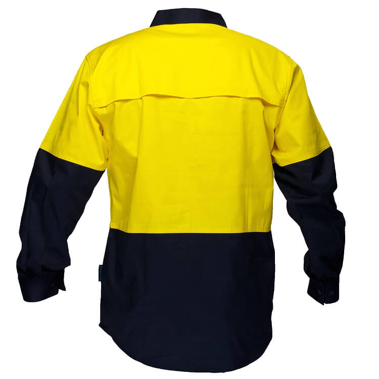 MC801 Hi-Vis Lightweight Long Sleeve Closed Front Shirt - dixiesworkwear