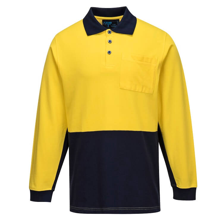 MD619 Long Sleeve Cotton Pique Polo - dixiesworkwear