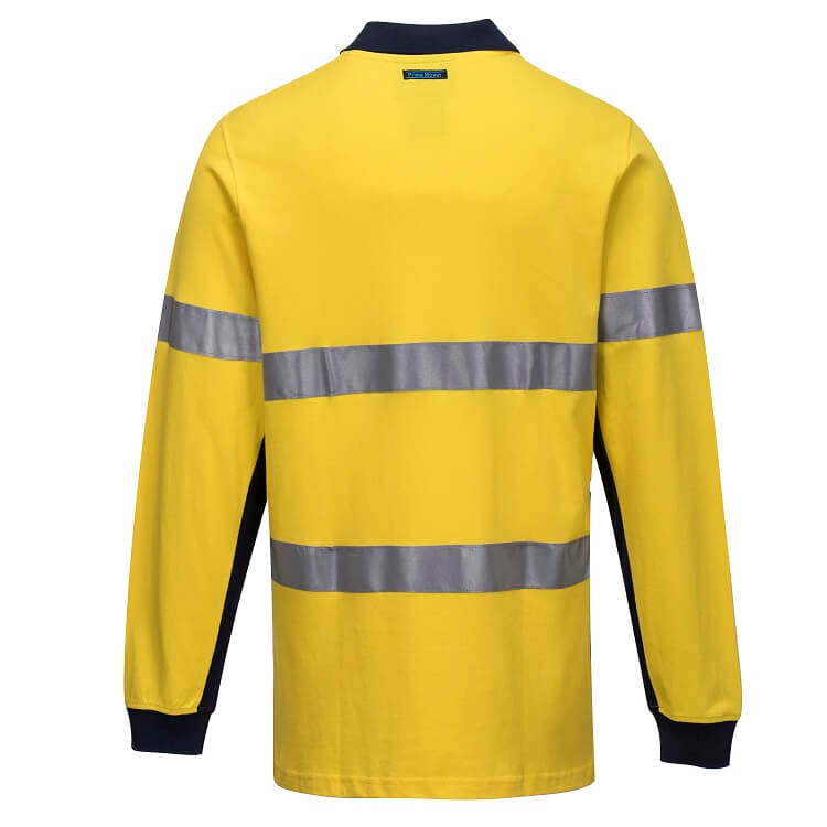 MP619 Long Sleeve Cotton Pique Polo with Tape - dixiesworkwear