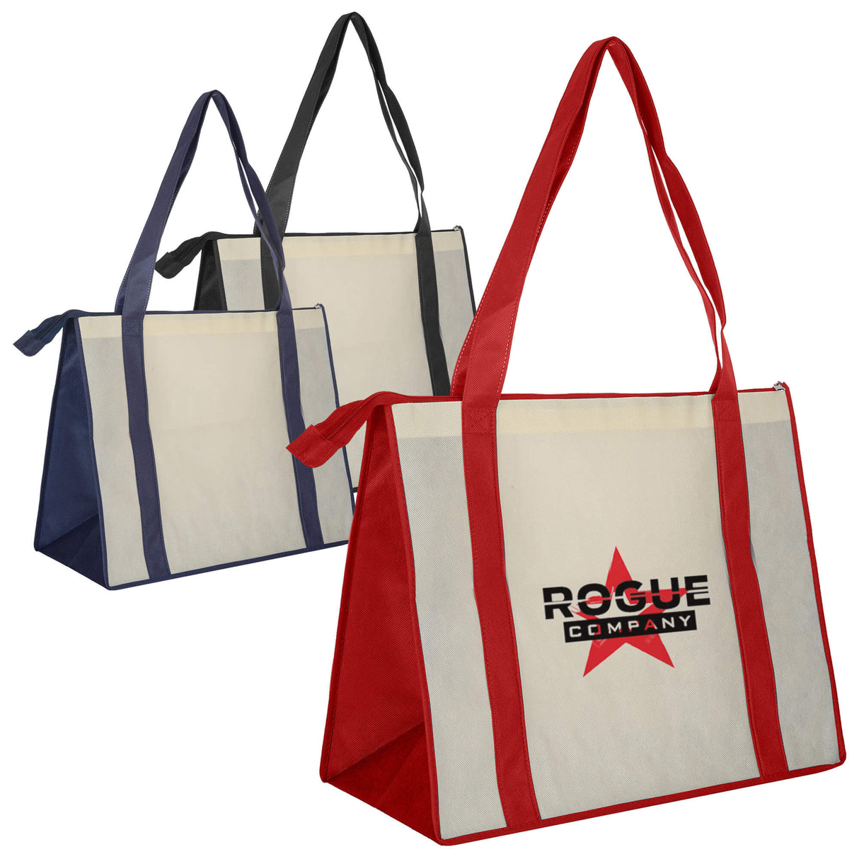 Zipped Shopping Bag - Printed