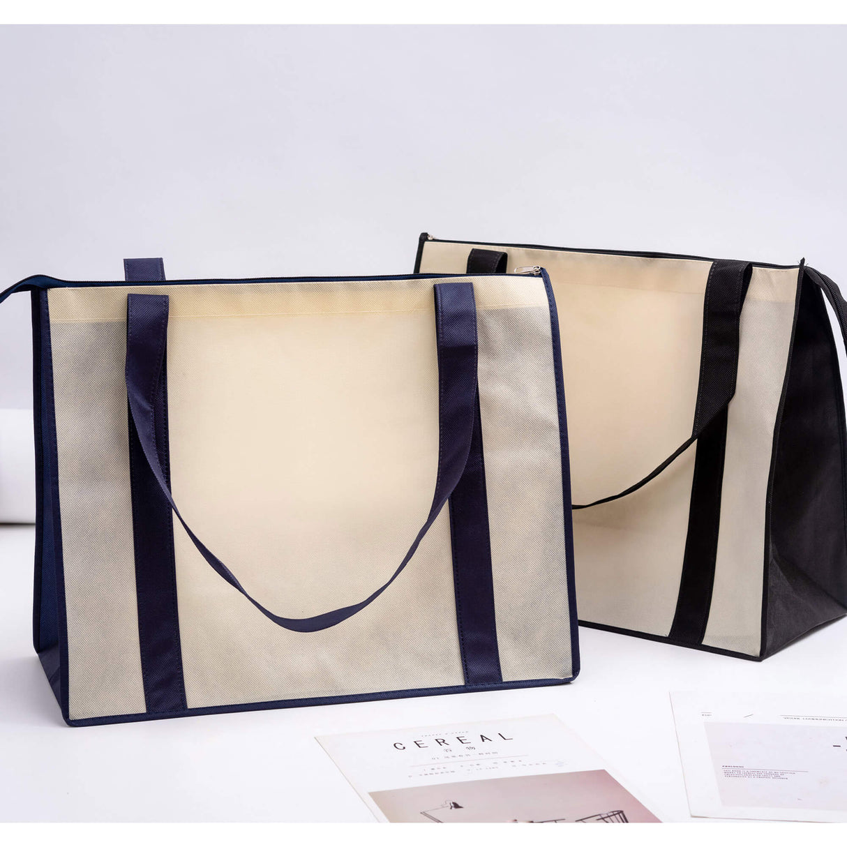 Zipped Shopping Bag - Printed