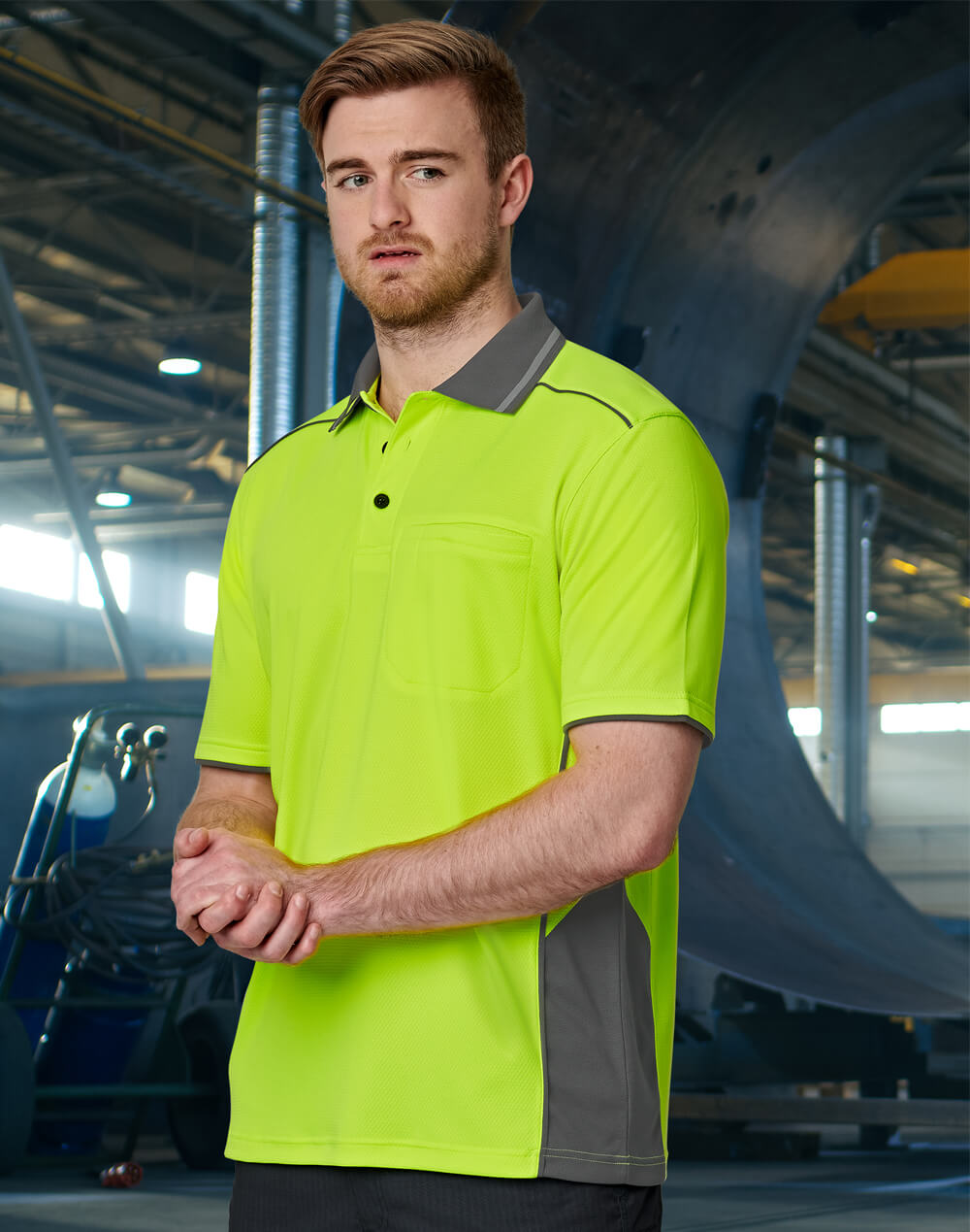 SW79 Unisex Hi-Vis Bamboo Charcoal Vented Polo