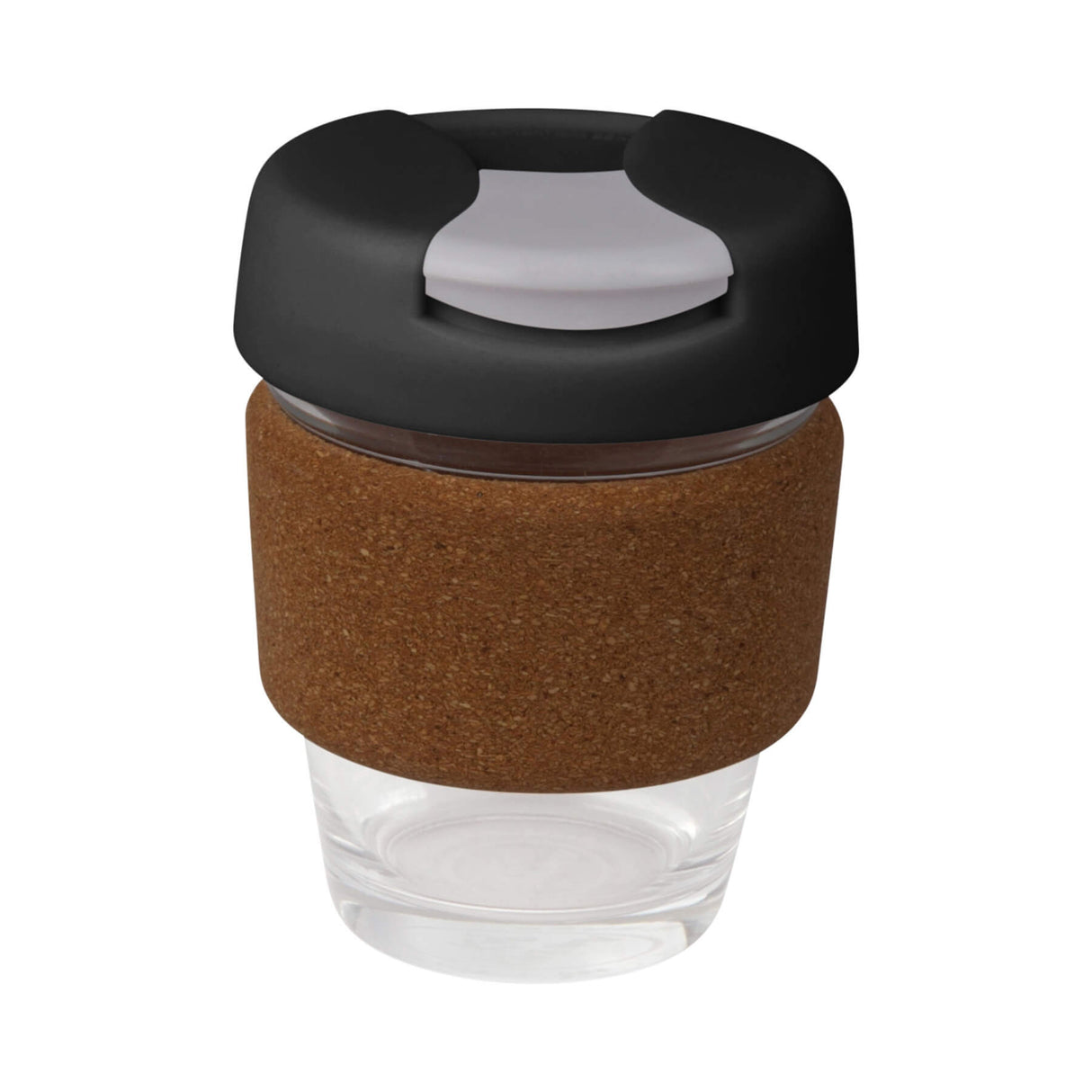 Karma Glass Kup Cork Band Plastic Lid 235ml - Printed