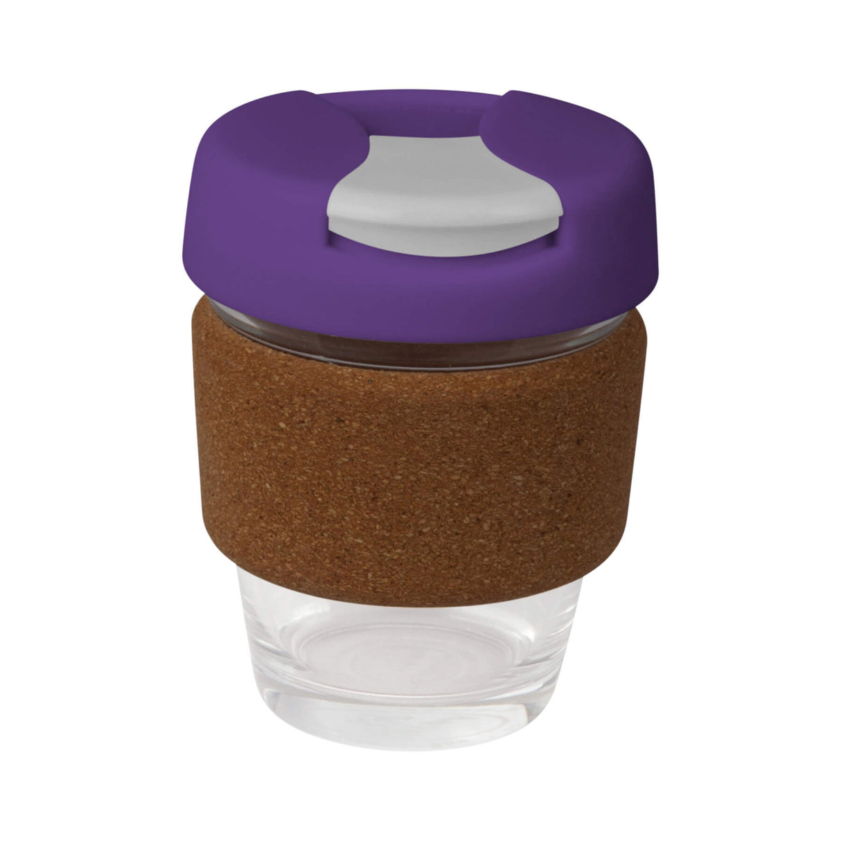 Karma Glass Kup Cork Band Plastic Lid 235ml - Printed