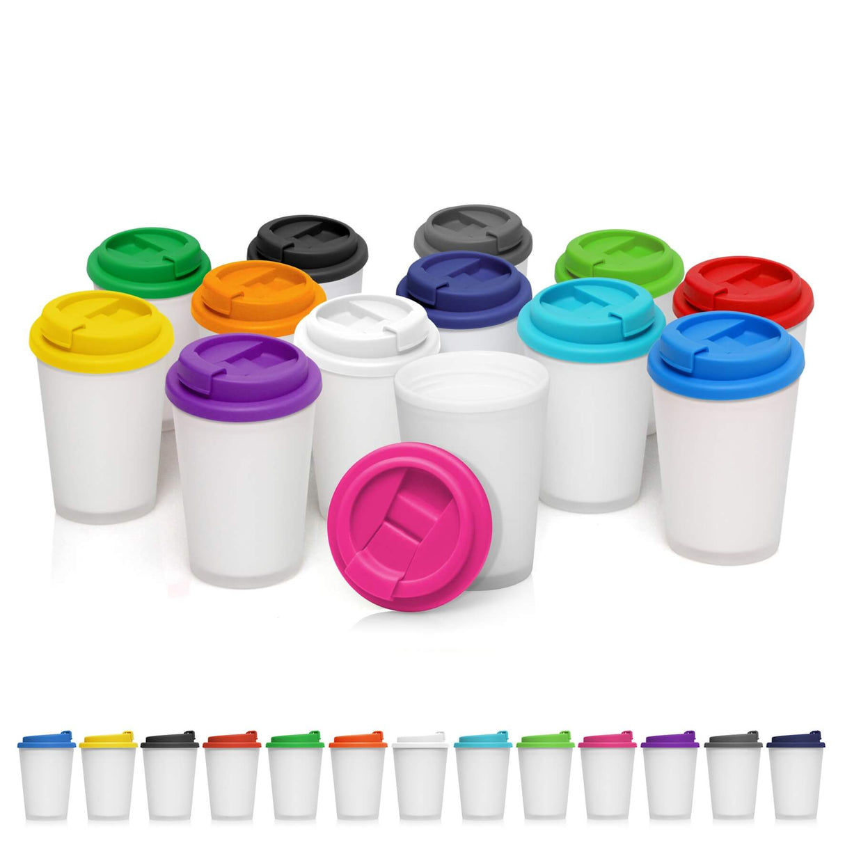 Eco Coffee Cup Plastic Double Wall CUP2GO Frosted 356ML - Printed