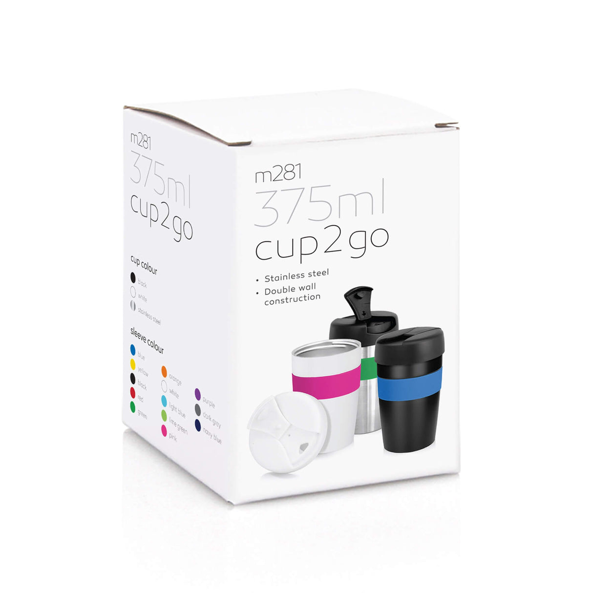 Eco Coffee Cup Stainless Double Wall CUP2GO 375ML - Printed