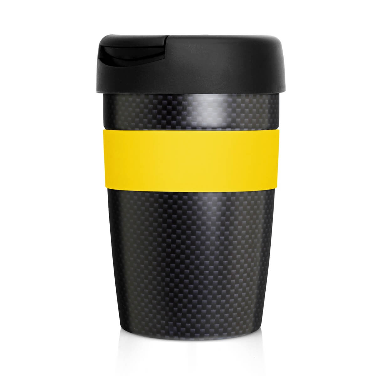 Eco Coffee Cup Stainless Double Wall Cup2Go Carbon Fibre 375ML - Printed