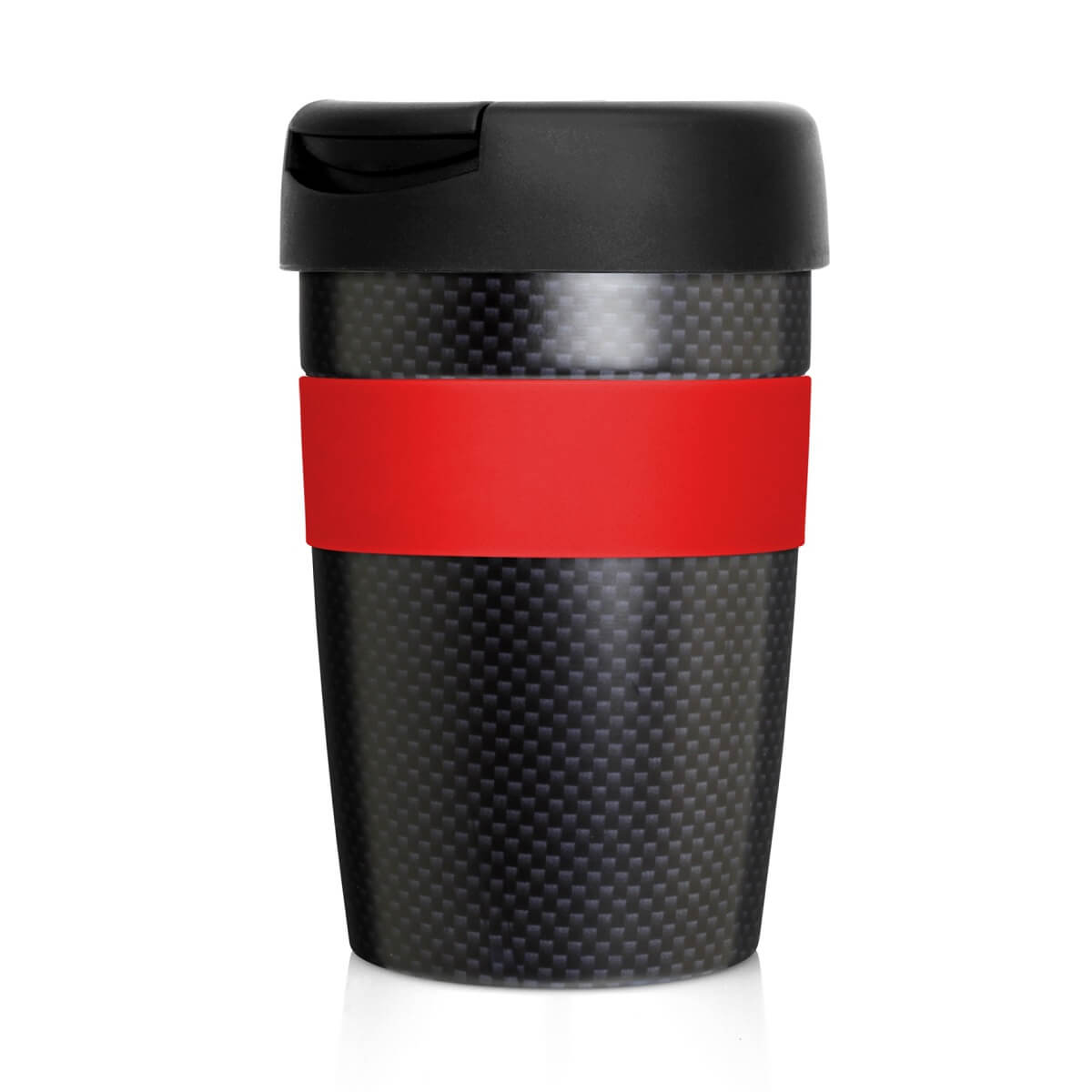Eco Coffee Cup Stainless Double Wall Cup2Go Carbon Fibre 375ML - Printed