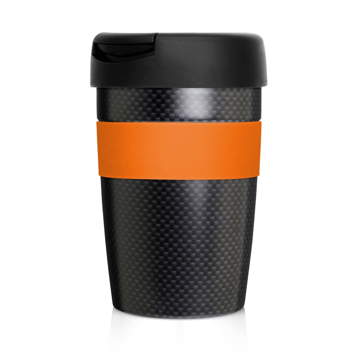 Eco Coffee Cup Stainless Double Wall Cup2Go Carbon Fibre 375ML - Printed