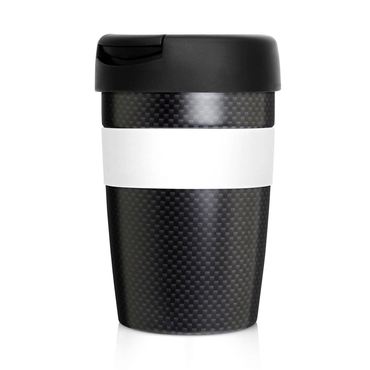 Eco Coffee Cup Stainless Double Wall Cup2Go Carbon Fibre 375ML - Printed