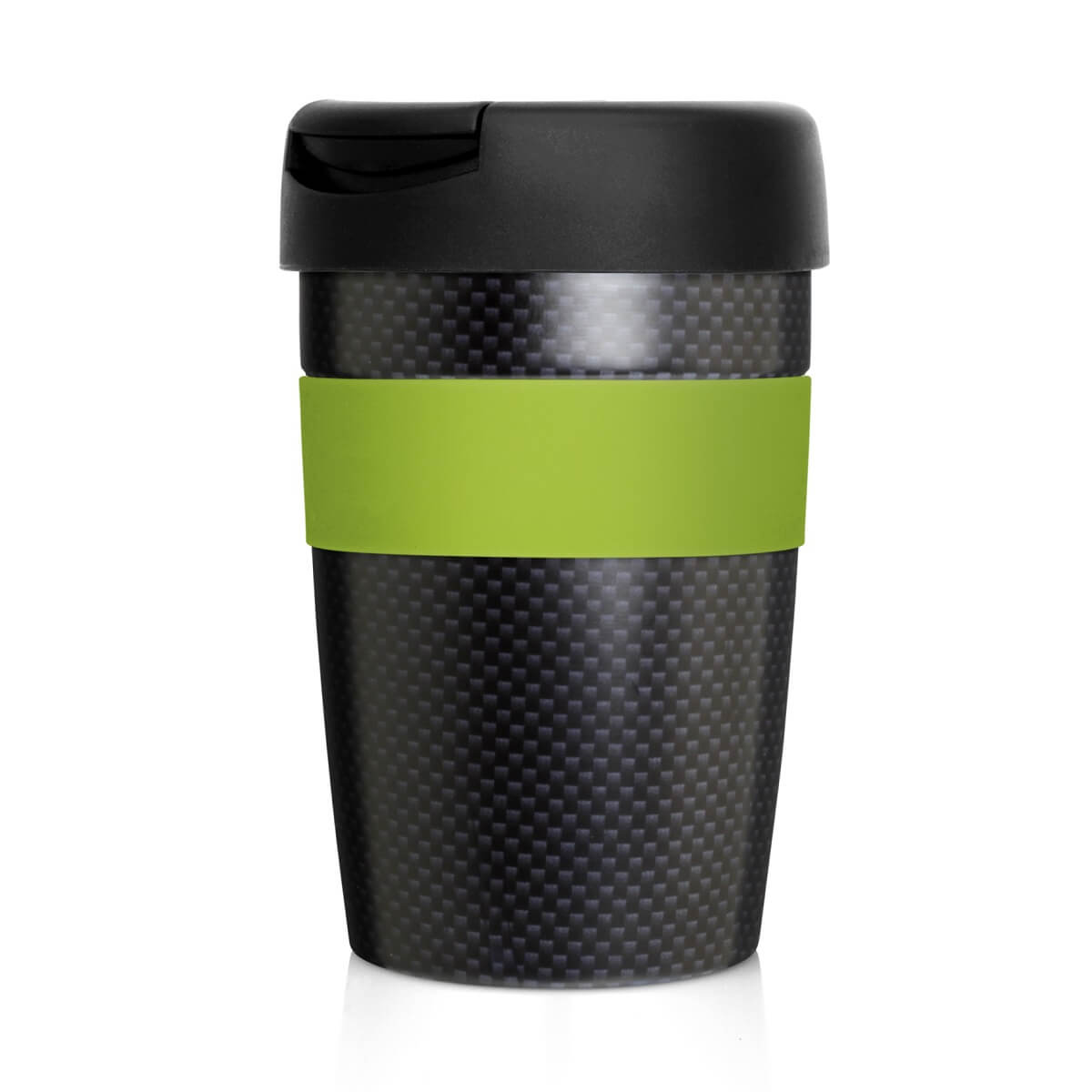 Eco Coffee Cup Stainless Double Wall Cup2Go Carbon Fibre 375ML - Printed