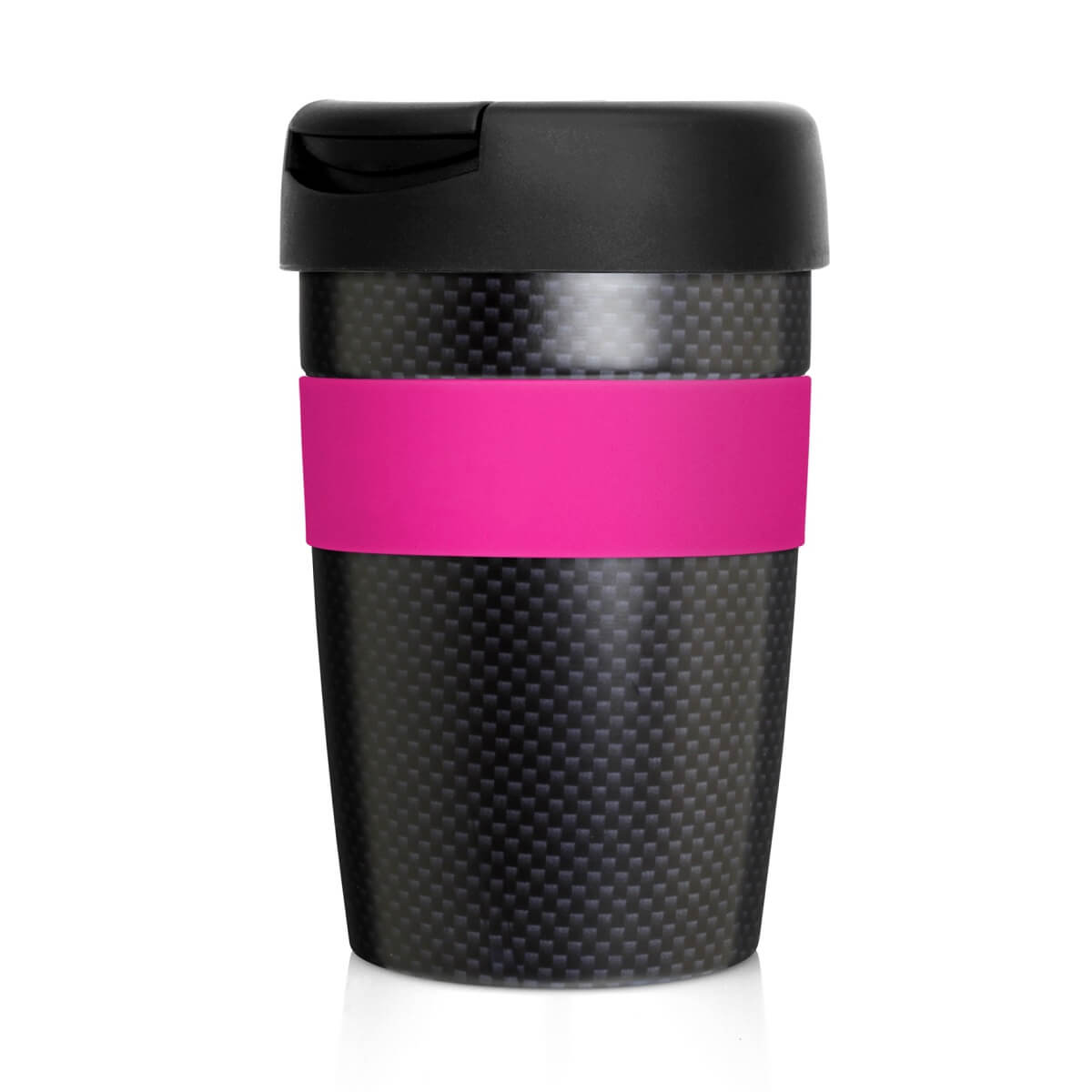 Eco Coffee Cup Stainless Double Wall Cup2Go Carbon Fibre 375ML - Printed