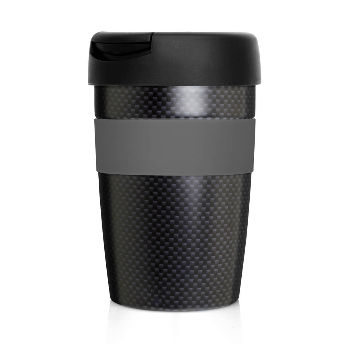Eco Coffee Cup Stainless Double Wall Cup2Go Carbon Fibre 375ML - Printed