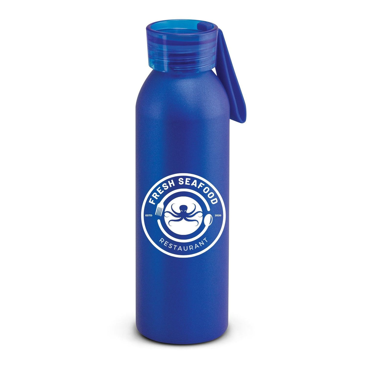 Aluminium Custom Water Bottle w/ Carry Handle 600ml - Printed