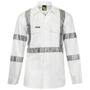 WS3222 Workcraft Hi Vis Long Sleeve Shirt With X Pattern And CSR Reflective Tape -Night Use Only