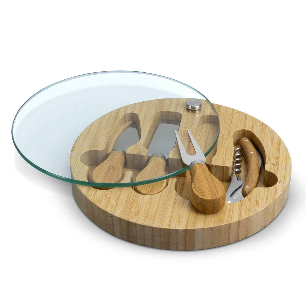 Eco Glass & Bamboo Cheese Board - Engraved