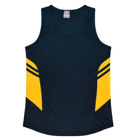 2111 Aussie Pacific Tasman Ladies Singlets - Dark Colours