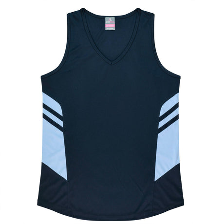 2111 Aussie Pacific Tasman Ladies Singlets - Dark Colours