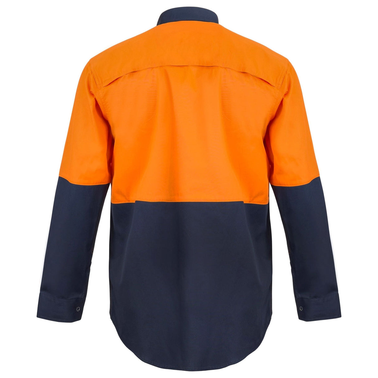 WS3045 Workcraft Lightweight Hi Vis Long Sleeve Vented Cotton Drill Food Industry Shirt With Press Studs And Spare Pockets