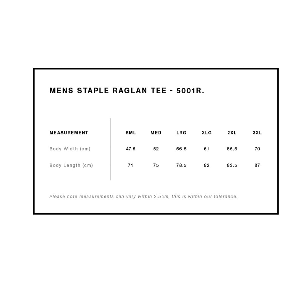5001R AS Colour Staple Raglan Tee