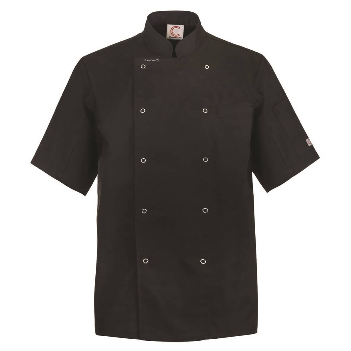 CJ040 Chefs Craft Executive Short Sleeve Chef Jacket With Studs