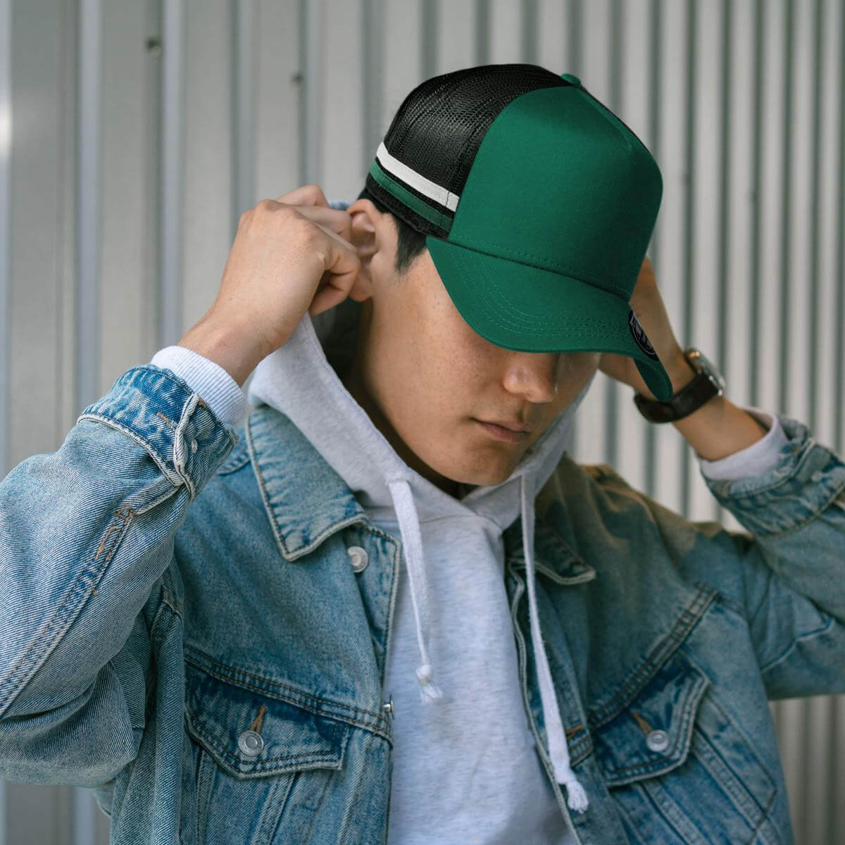 7050 Striped Trucker