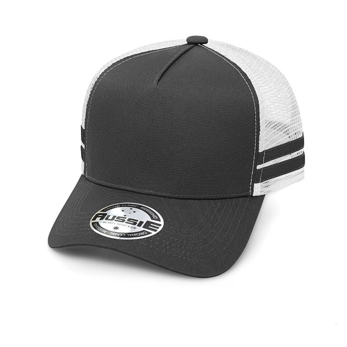 Striped Trucker Cap - Embroidered