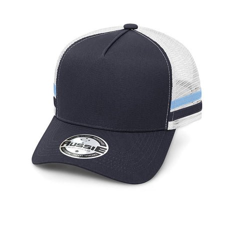 Striped Trucker Cap - Embroidered