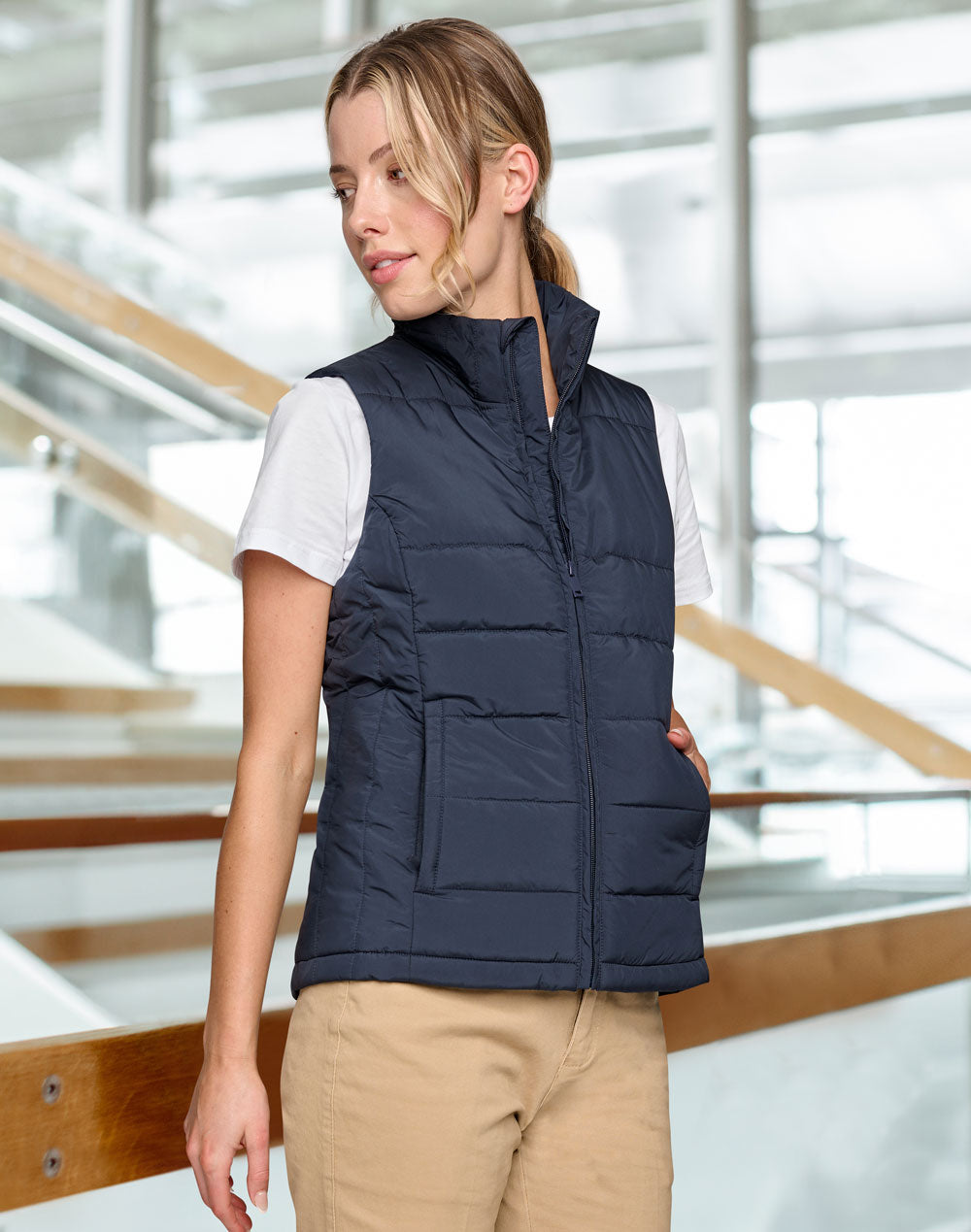 JK62 Sustainable Insulated Puffer Vest (3D CUT) - Ladies