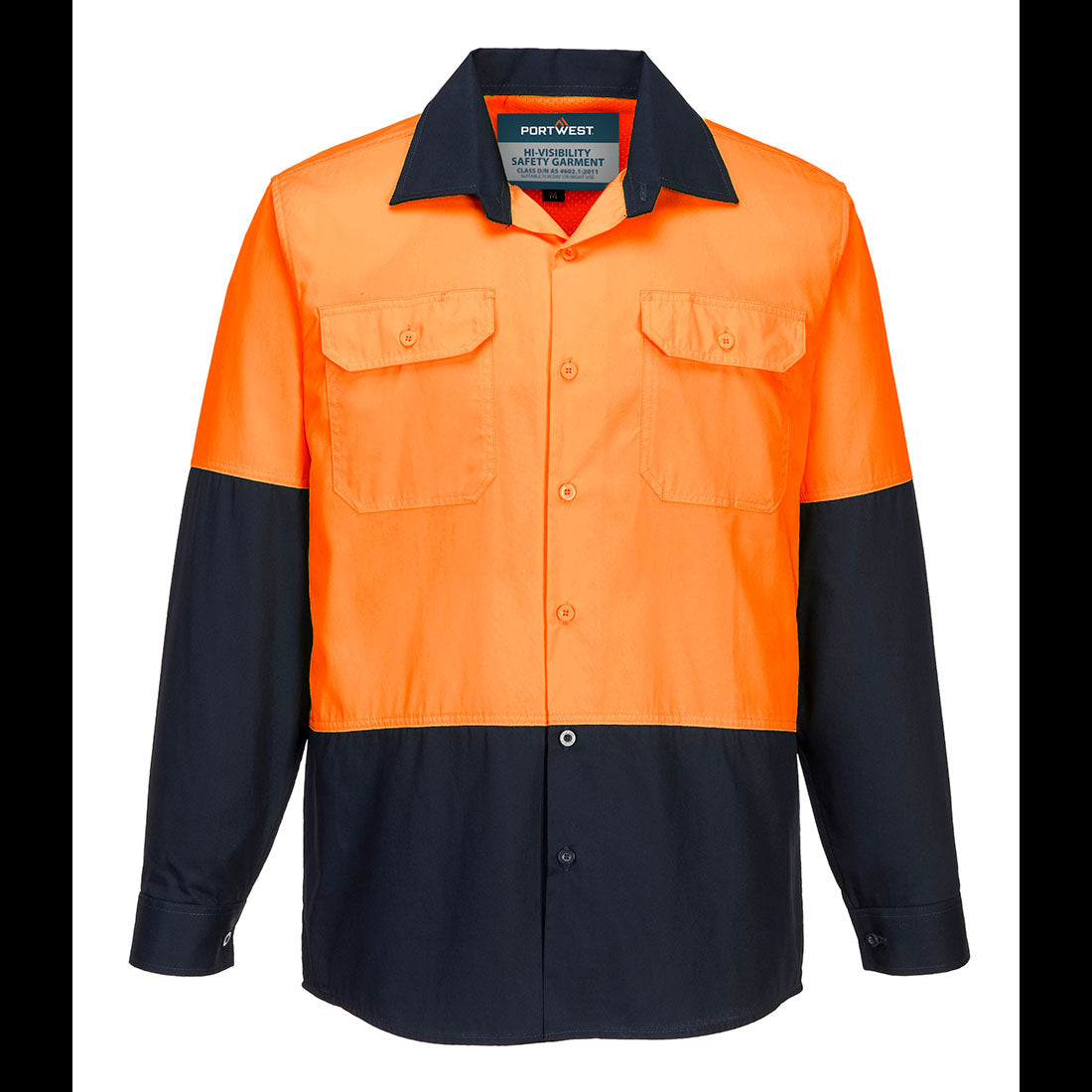 MS801 Portwest Hi-Vis Two Tone Lightweight Long Sleeve Shirt