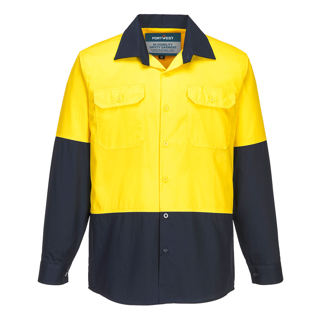 MS801 Portwest Hi-Vis Two Tone Lightweight Long Sleeve Shirt