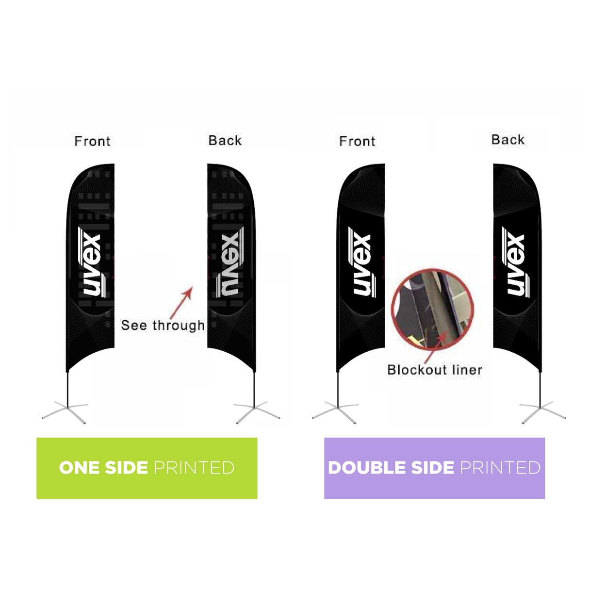 Small(65.3*200cm) Concave Feather Banners