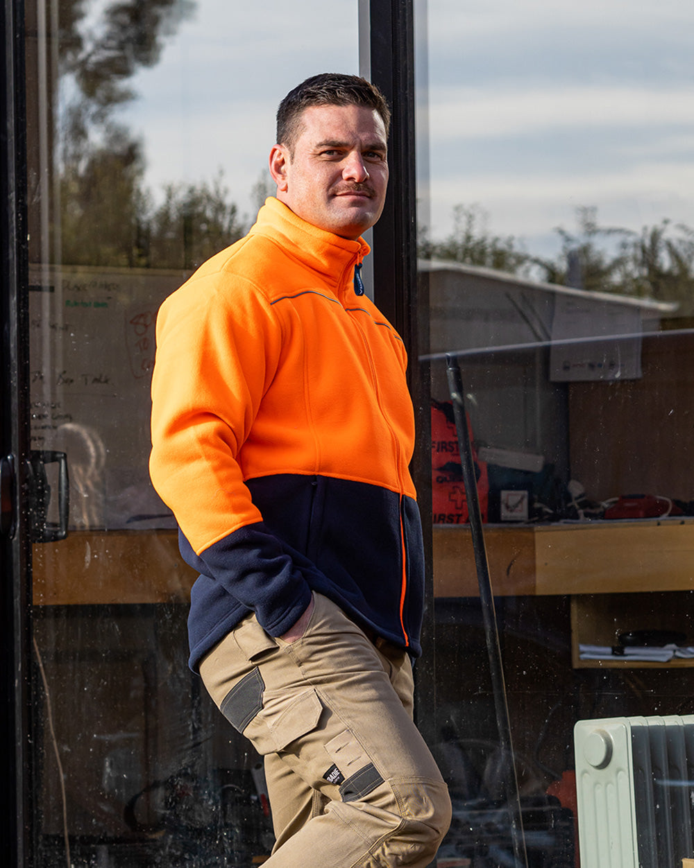 Rainbird Lumber Sherpa Jacket - Orange/Navy