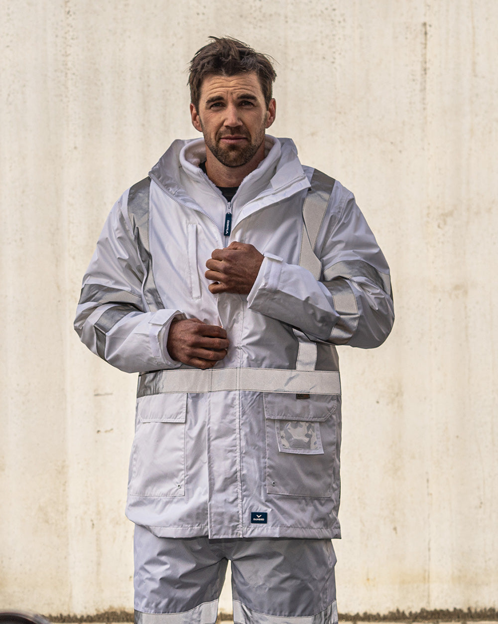 Rainbird Night Workers X-Back Rain Jacket - White
