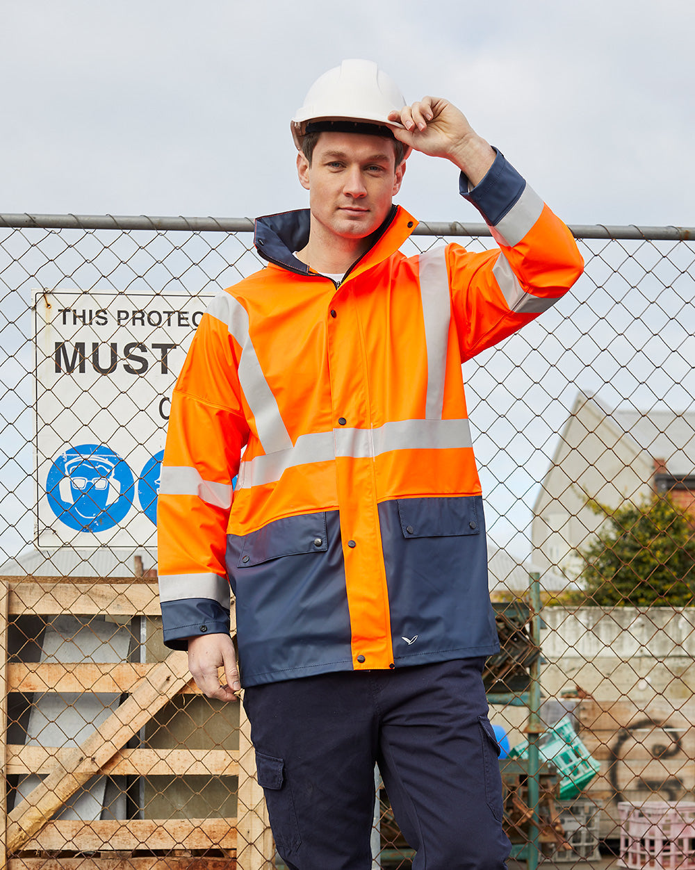 Rainbird Shelter Bio-Motion Rain Jacket - Orange/Navy