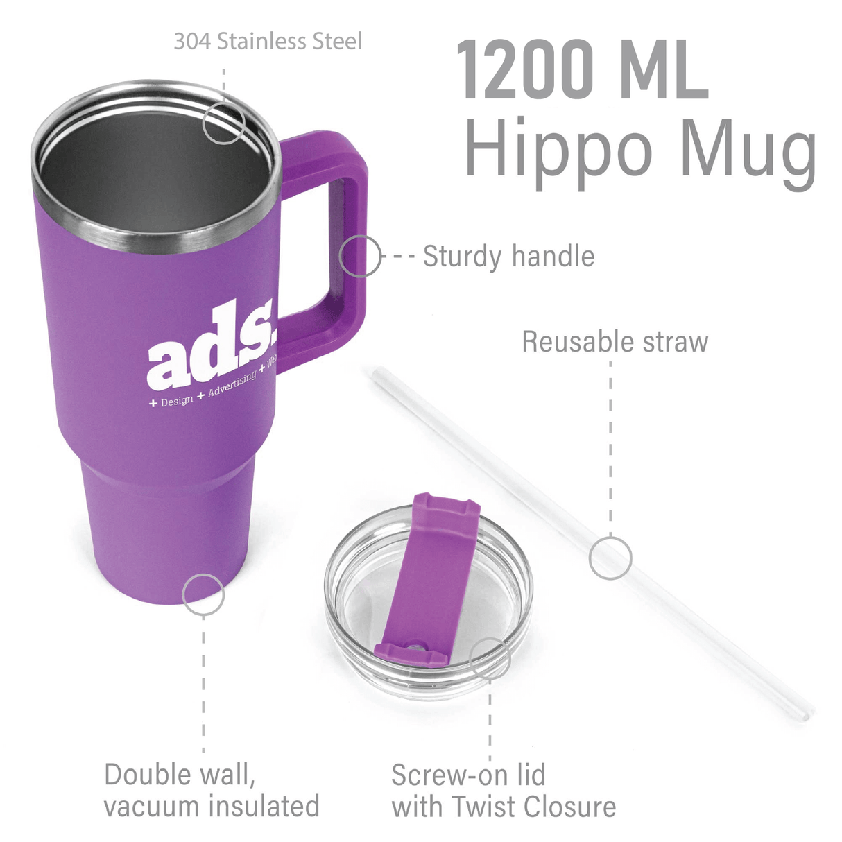 Hippo Mug - Printed