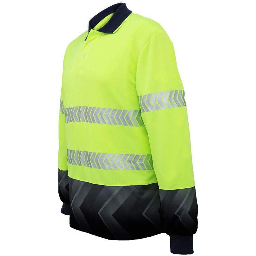 SP0724 Bocini Hi Vis Sublimated Reflective Polo Long Sleeve