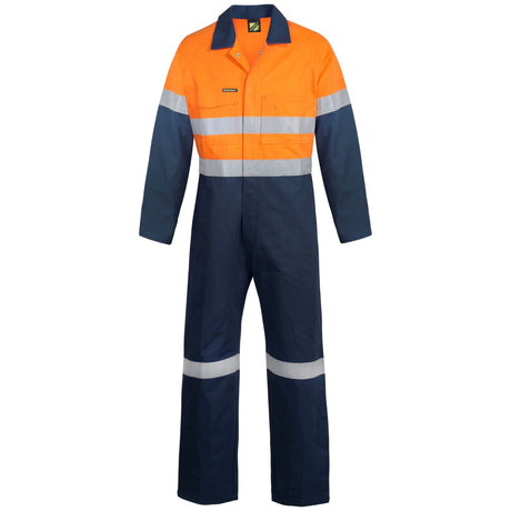 WC6093 Workcraft Hi Vis Two Tone Cotton Dill Coveralls