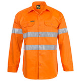 WS4002 Workcraft Hi Vis Long Sleeve Vented Cotton Drill Shirt With CSR Reflective Tape