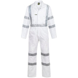 WC3254 Workcraft Hi Vis Cotton Drill Coverall With Tape