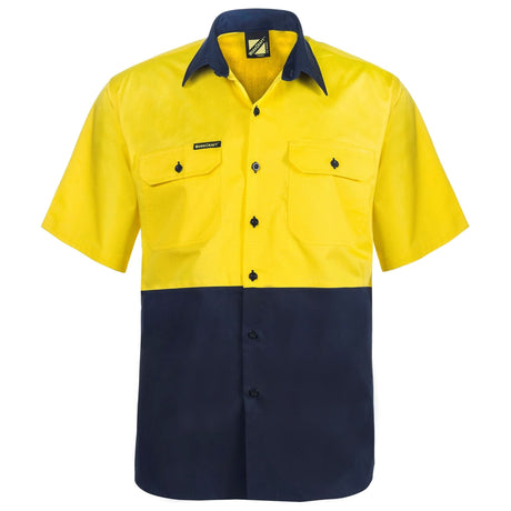 WS4248 Workcraft Lightweight Hi Vis Vented Cotton Drill Shirt